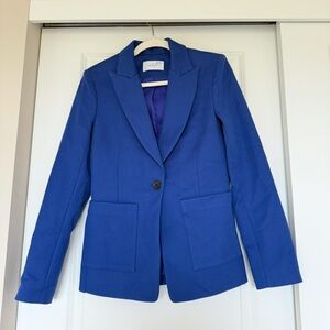 Argent patch‎ pocket blazer cobalt blue size 6 single button cotton blend